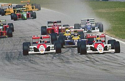 27 - Ayrton Senna, 28 - Gerhard Berger (both - McLaren MP4/5B/Honda)
